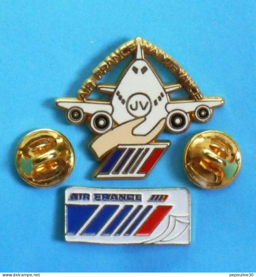 2 PIN'S //  ** AIR FRANCE / MAINTENANCE / JV // BILLET D'AVION ** . (Made In France // Prodimport) - Avions