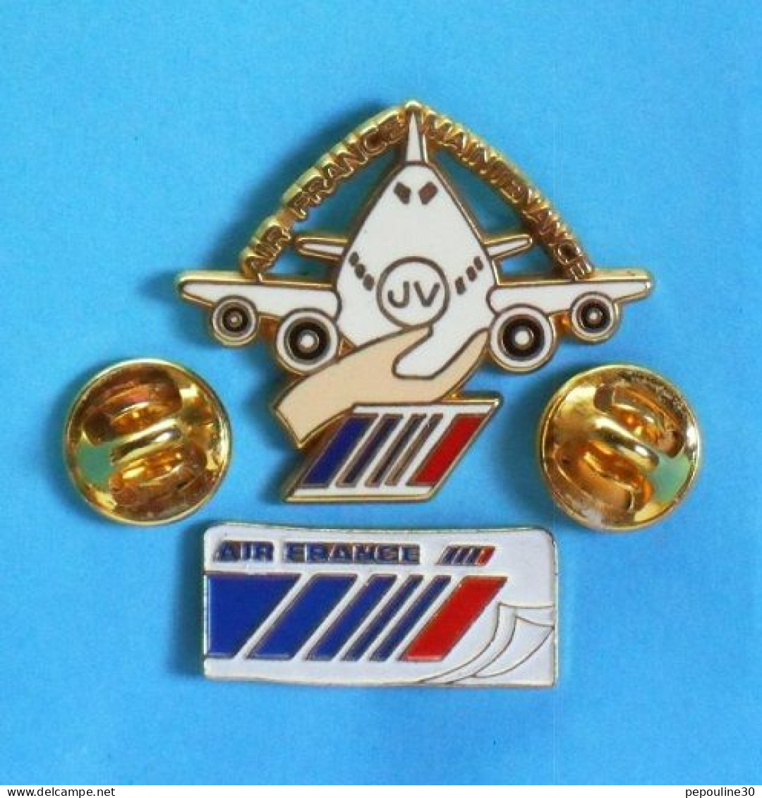 2 PIN'S //  ** AIR FRANCE / MAINTENANCE / JV // BILLET D'AVION ** . (Made in France // Prodimport)