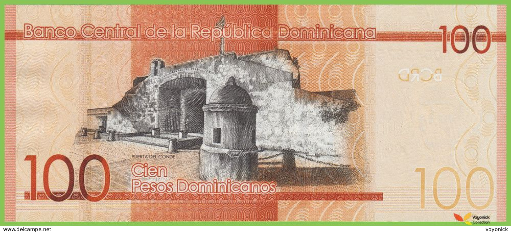 Voyo DOMINICANA 100 Pesos Dominicanos 2014 P190a B721a AA UNC - República Dominicana