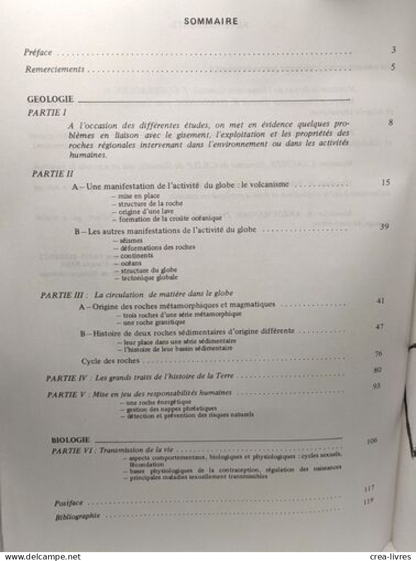 Geologie-biologie 4e / Référentiels De Notions Méthodes Et Demarches Documents Et Exercices - Non Classés