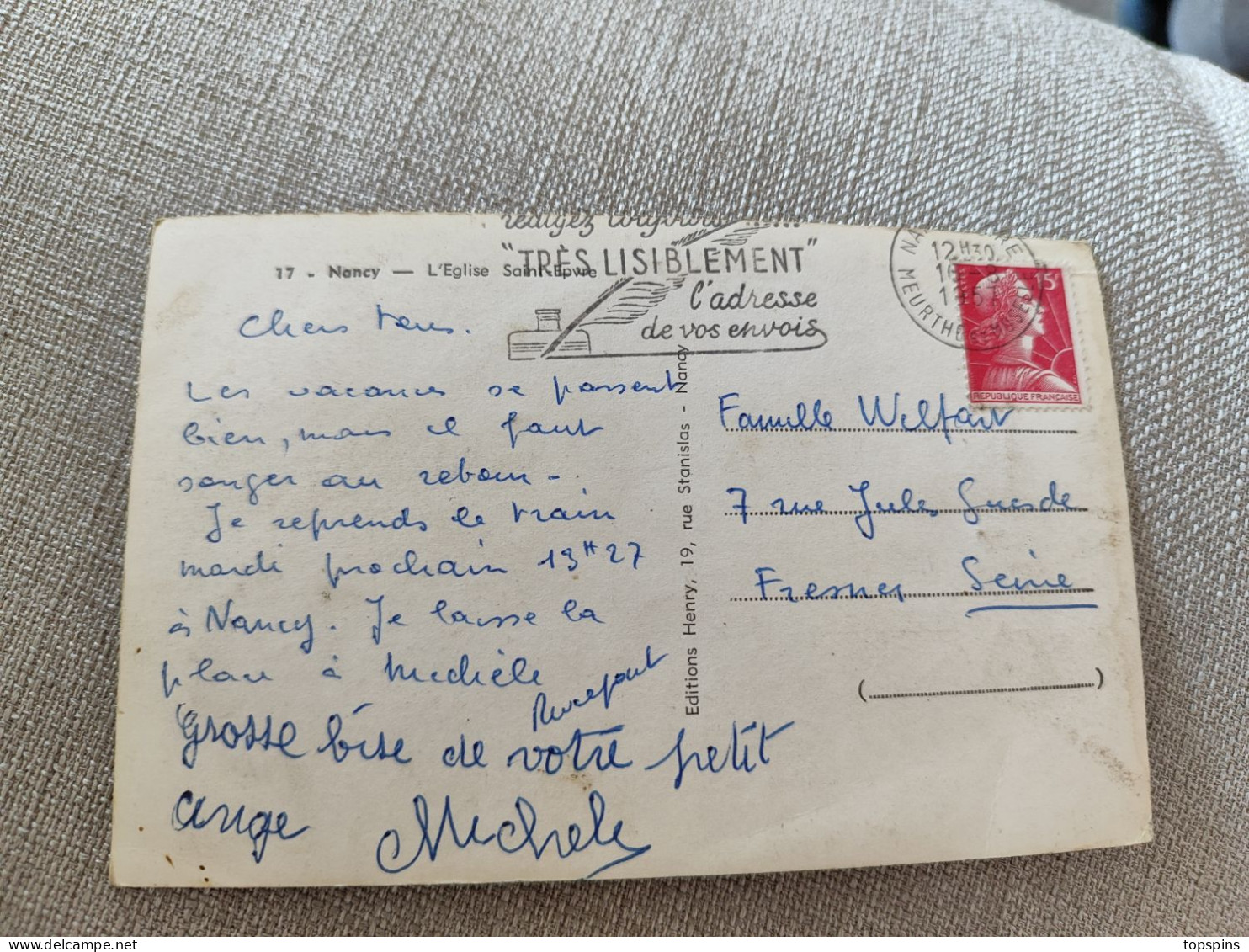 ED HENRY CARTE POSTALE CP NANCY EGLISE SAINT EPVRE CAMION RENAULT 120cv 1957 TBE - Camion, Tir