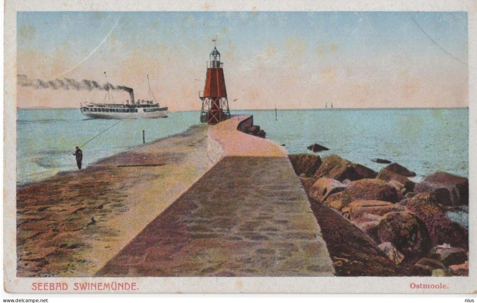 Poland Polska Germany Deutschland, Swinemuende Swinoujscie, Seebad, Lighthouse Leuchtturm Ship Ships - Pologne