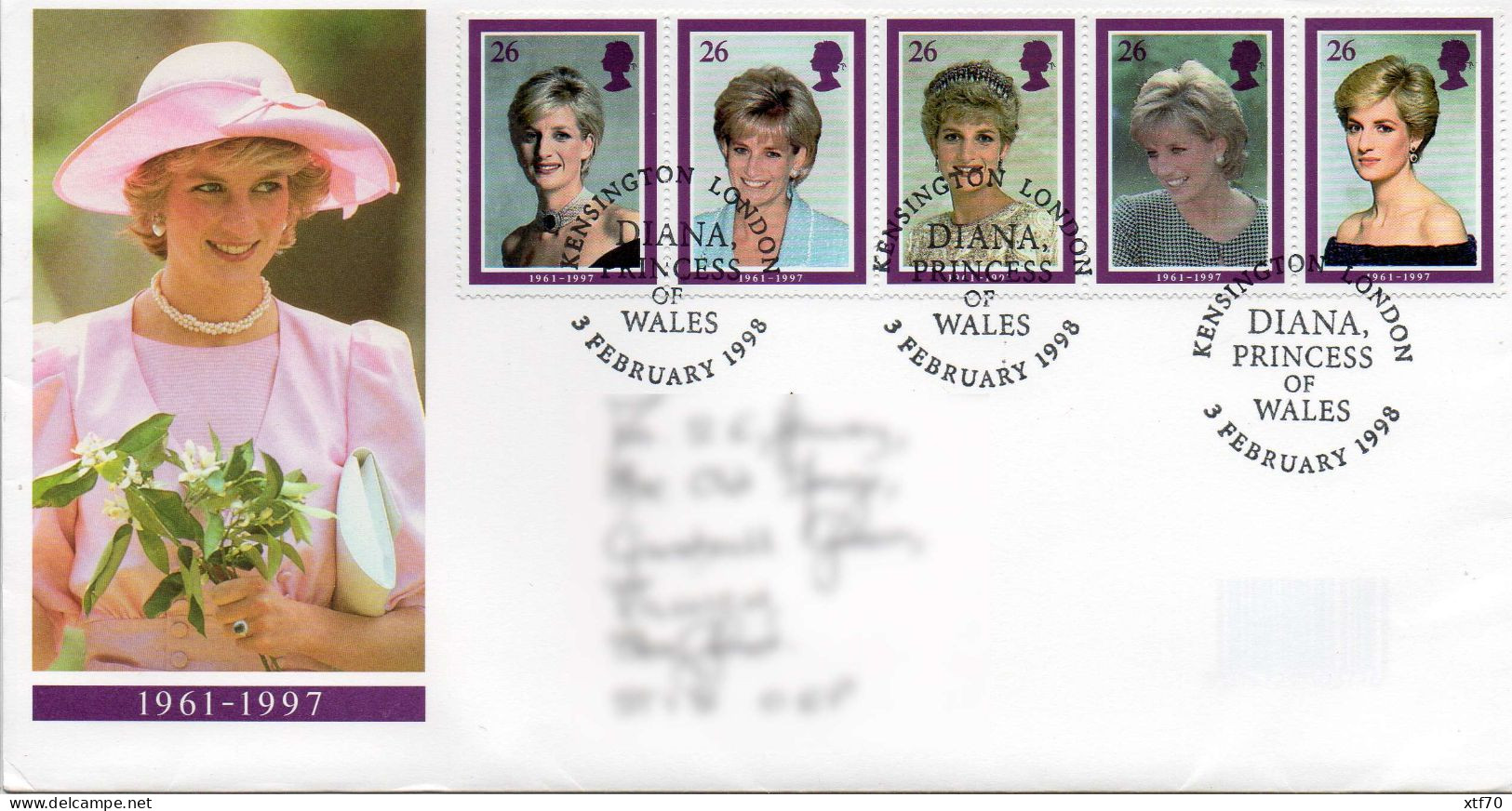 GREAT BRITAIN 1998 Princess Of Wales Commemoration FDC - 1991-2000 Em. Décimales