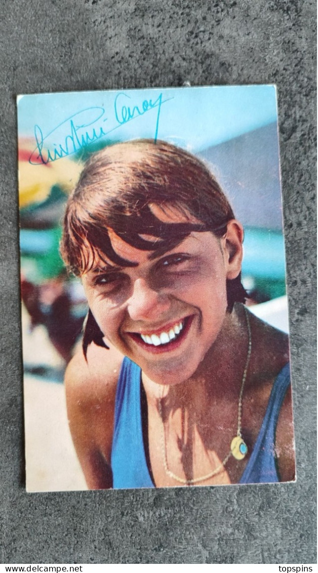 PARIS MATCH DRAEGER CARTE POSTALE CP CHRISTINE CARON NATATION JO TOKYO 1964 AUTOGRAPHE SIGNÉ BE - Zwemmen