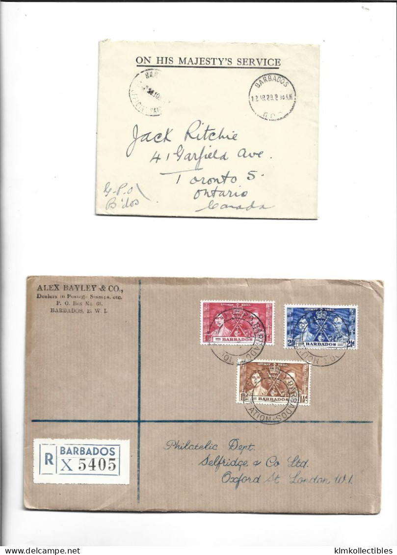 GREAT BRITAIN UNITED KINGDOM ENGLAND COLONIES - BARBADOS - POSTAL HISTORY LOT - Barbades (...-1966)