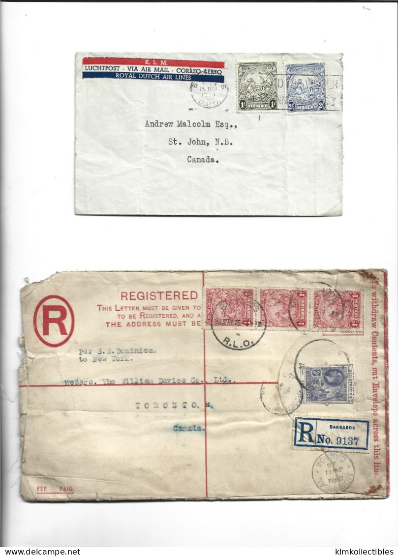 GREAT BRITAIN UNITED KINGDOM ENGLAND COLONIES - BARBADOS - POSTAL HISTORY LOT - Barbados (...-1966)