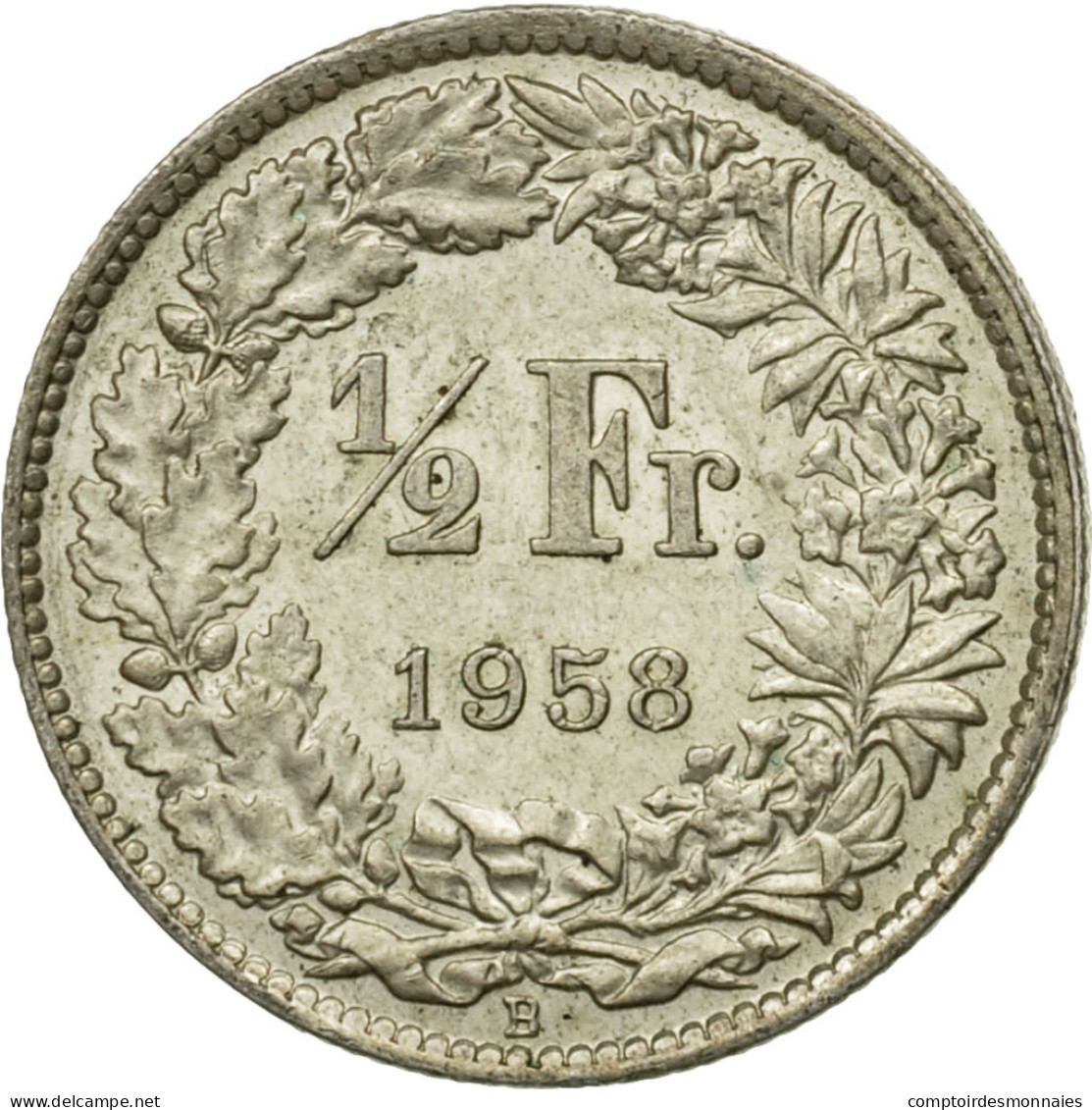 Monnaie, Suisse, 1/2 Franc, 1958, Bern, TTB, Argent, KM:23 - Other & Unclassified