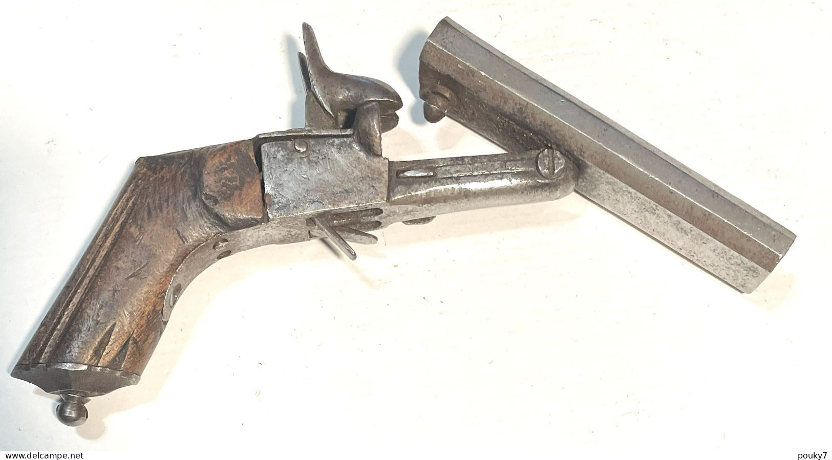 Pistolet à Deux Canons Système Lefaucheux à Restaurer Ou Pour Pièces Détachées - Armas De Colección