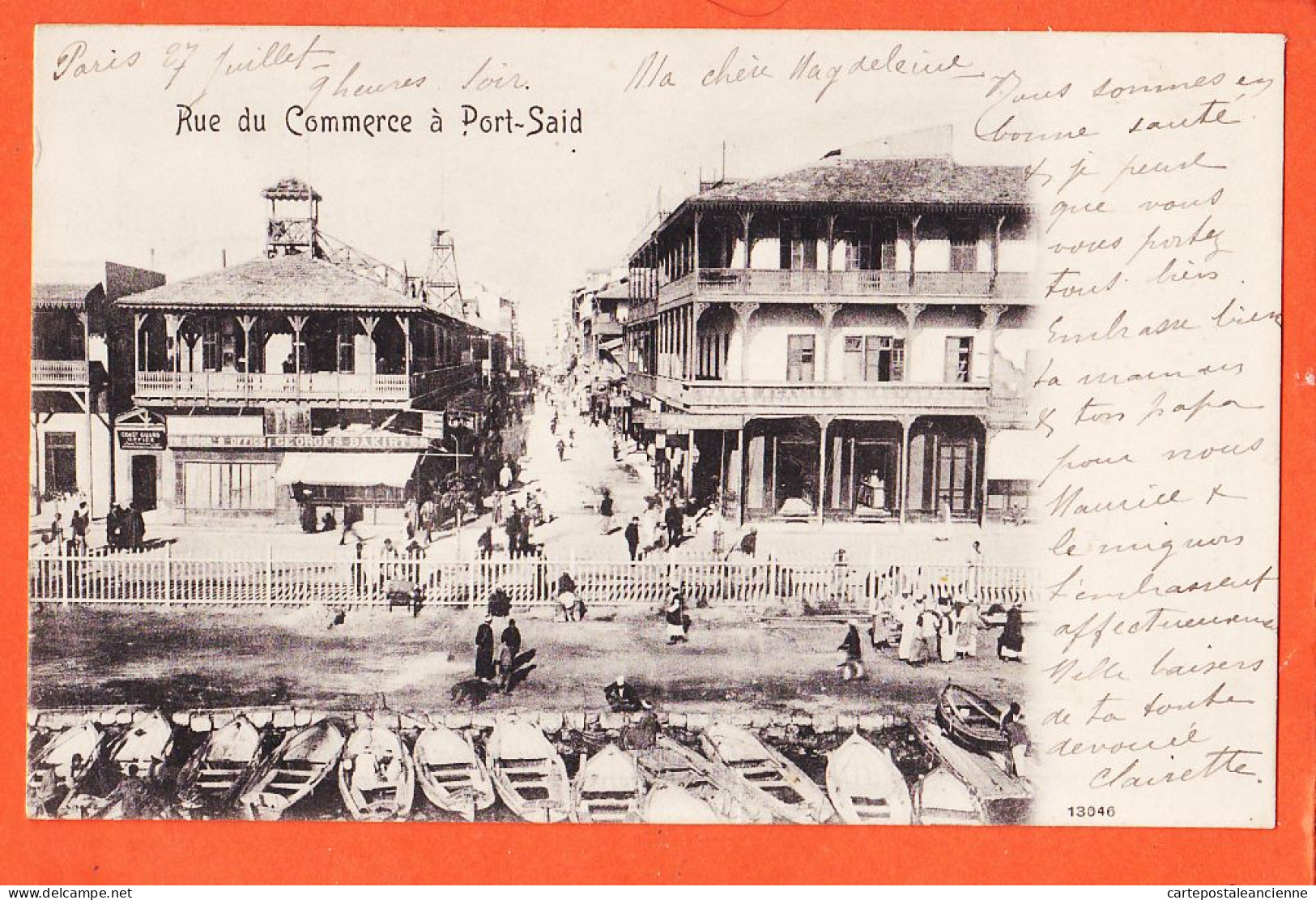 33868 / ⭐ PORT-SAID Egypte Rue De Commerce Cook's Office Georges BAKIRTZ 1903 à Magdeleine GUERIN Nonancourt Egypt - Port Said