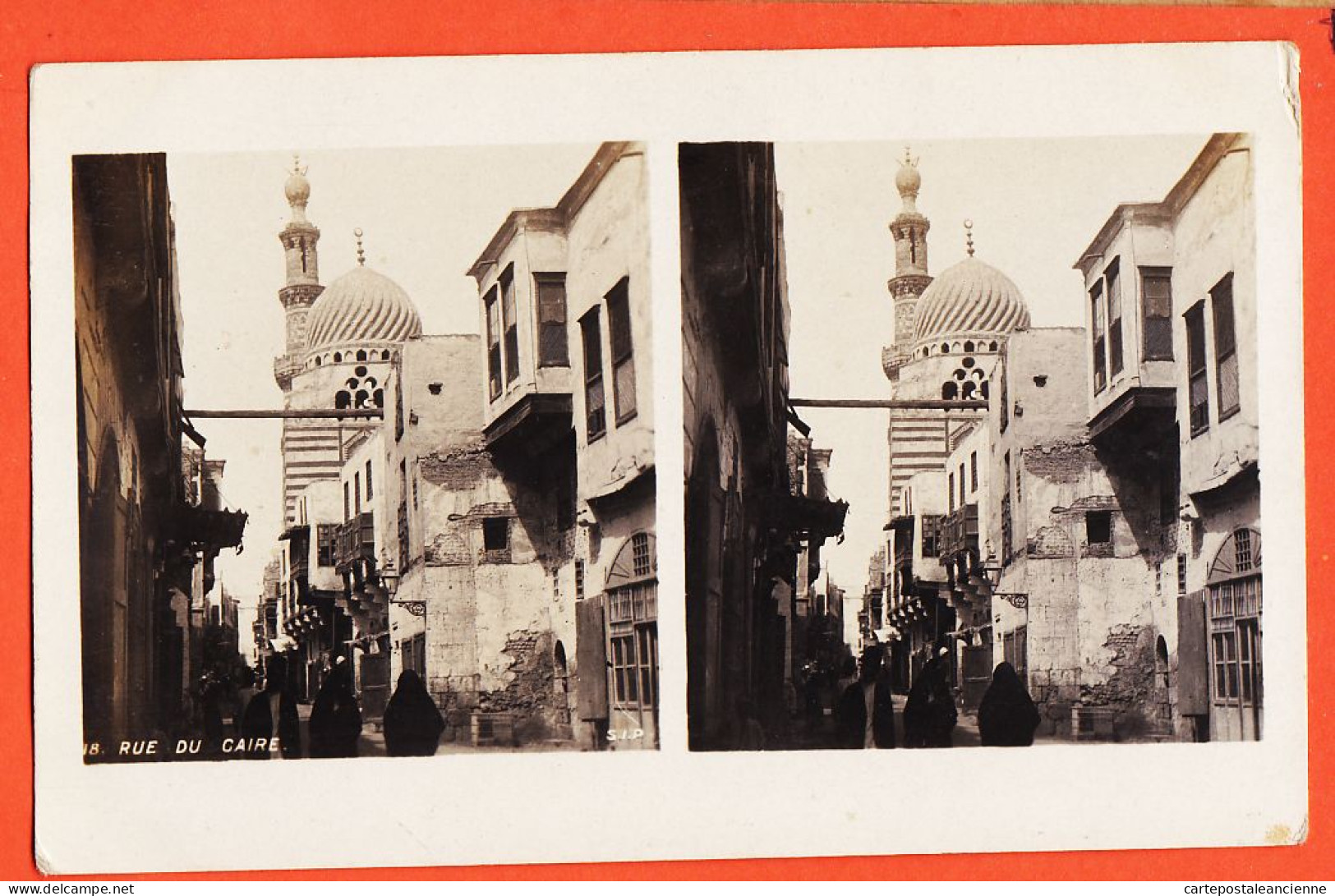 33849 / ⭐ ♥️ Rare Stereo-Carte-Photo-Bromure LE CAIRE Rue Mosquée Centre Ville Cairo 1910s S.I.P 18 Egypte Egypt - Cairo