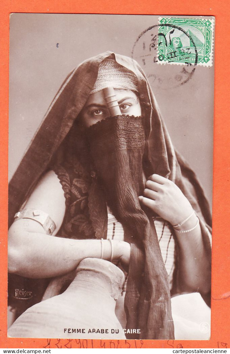 33818 / ⭐ Ethnic Type Femme Arabe Du CAIRE Native Woman 1910s à PENTECOUTEAU Poste Restante CAIRO  Photo-Bromure SIP  - Cairo