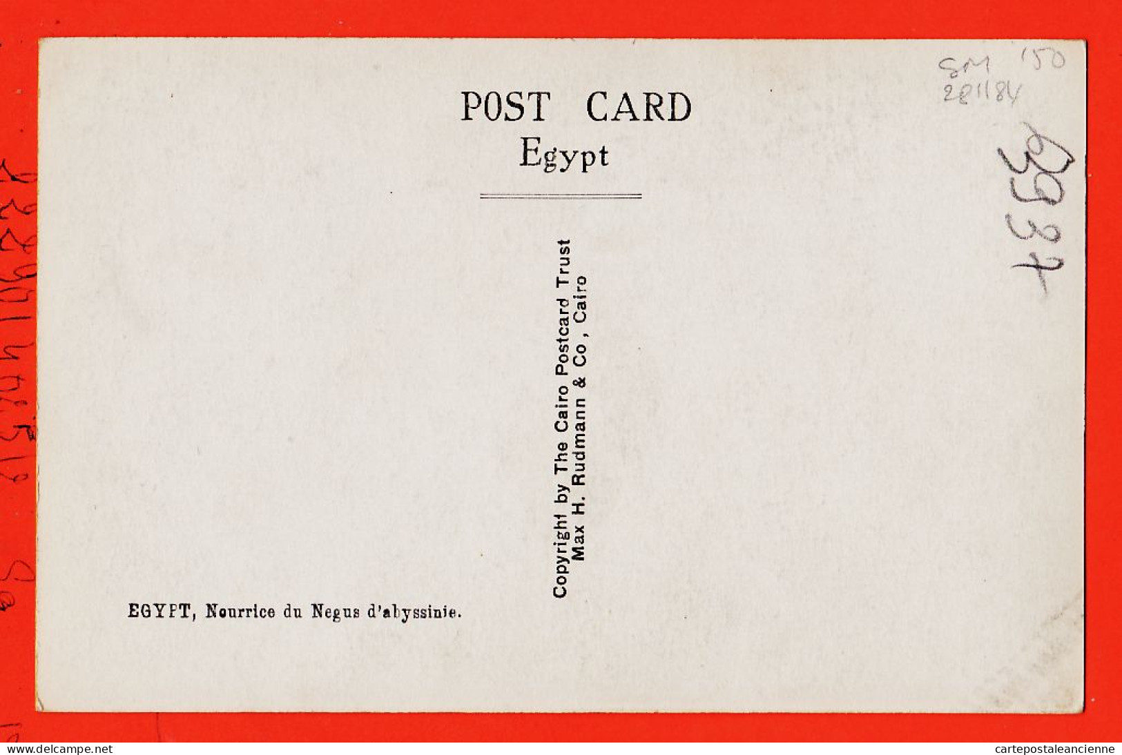 33810 / ⭐ ♥️ Rare Type Ethnic EGYPT Nurse Abyssinian NEGUS Nourrice Abyssinie 1910s CAIRO Postcard Trust Max RUDMANN  - Personnes