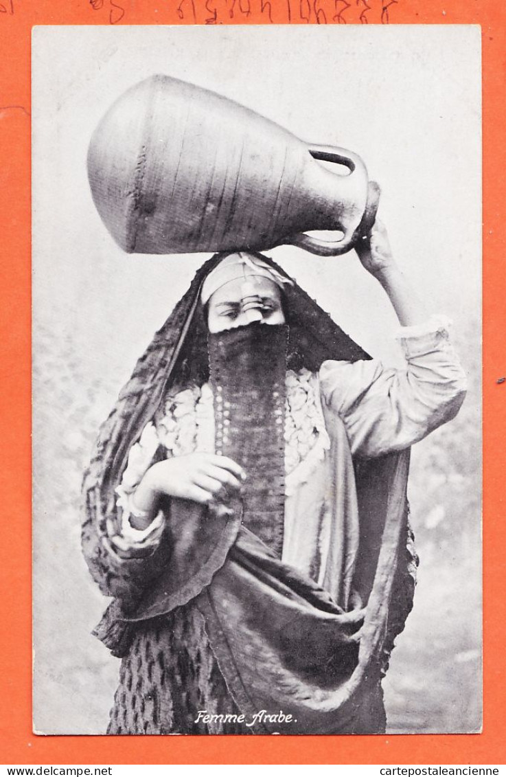 33802 / ⭐ Ethnic Egypte Femme Arabe Voilée Porteuse D'eau Jarre Tête 1910s EPHTIMIOS Freres Port-Saïd 55986 - Personnes