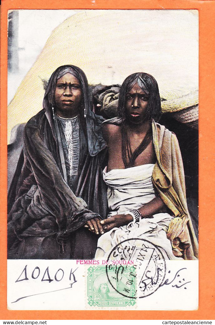 33784 / ⭐ ♥️ Ethnic Femmes Du SOUDAN Postée Alexandria Egypt 1906 à RHEYAL Sevretaire Syndicat Artistes Lyriques Paris  - Soudan