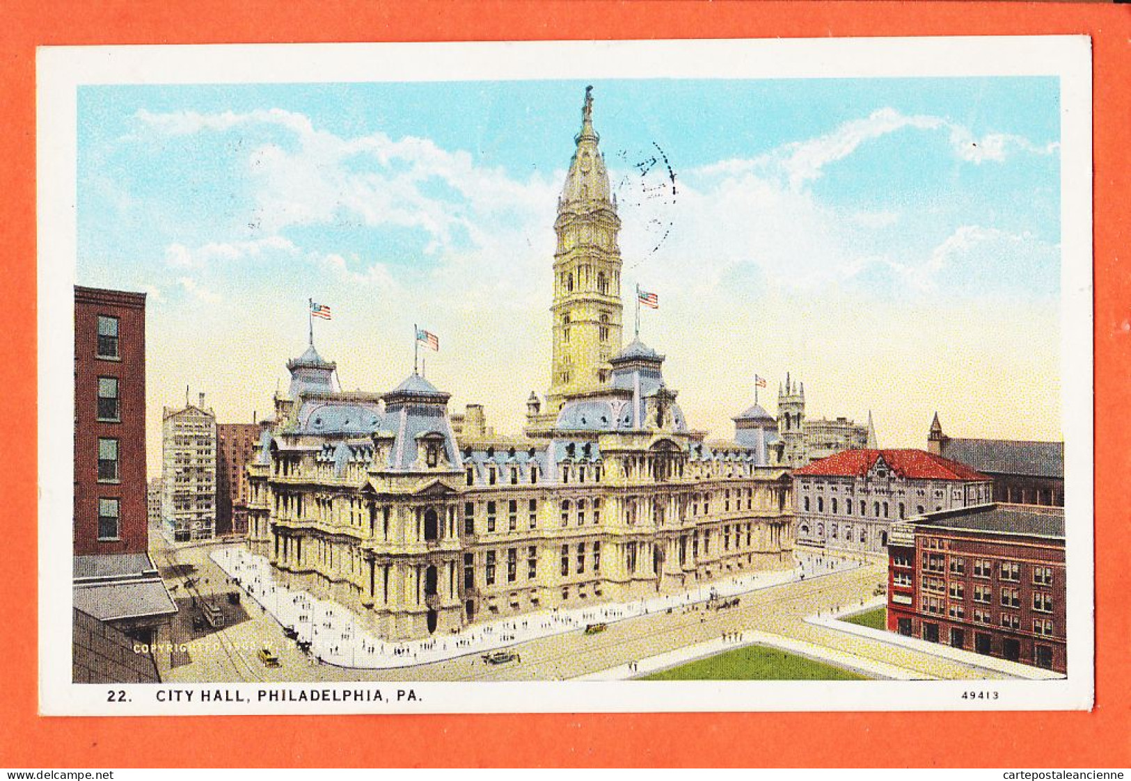 33662 / ⭐ PHILADELPHIA PA-Pennsylvania CITY HALL 1927 à Veuve LEGER Le Havre Published By SABOLD HERB USA - Philadelphia