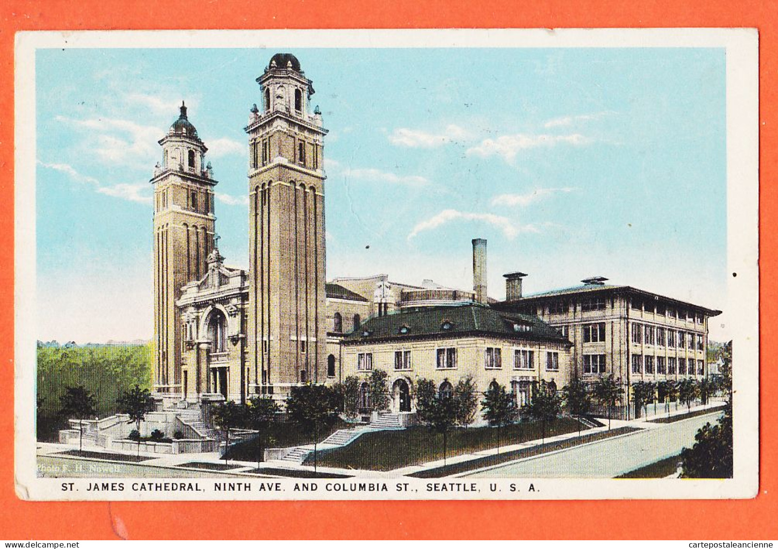 33659 / ⭐ SEATTLE WA-Washington ST. JAMES Cathedral Ninth COLUMBIA 1925 à Veuve LEGER Le Havre Photo NOWELL JOHNSTON USA - Seattle