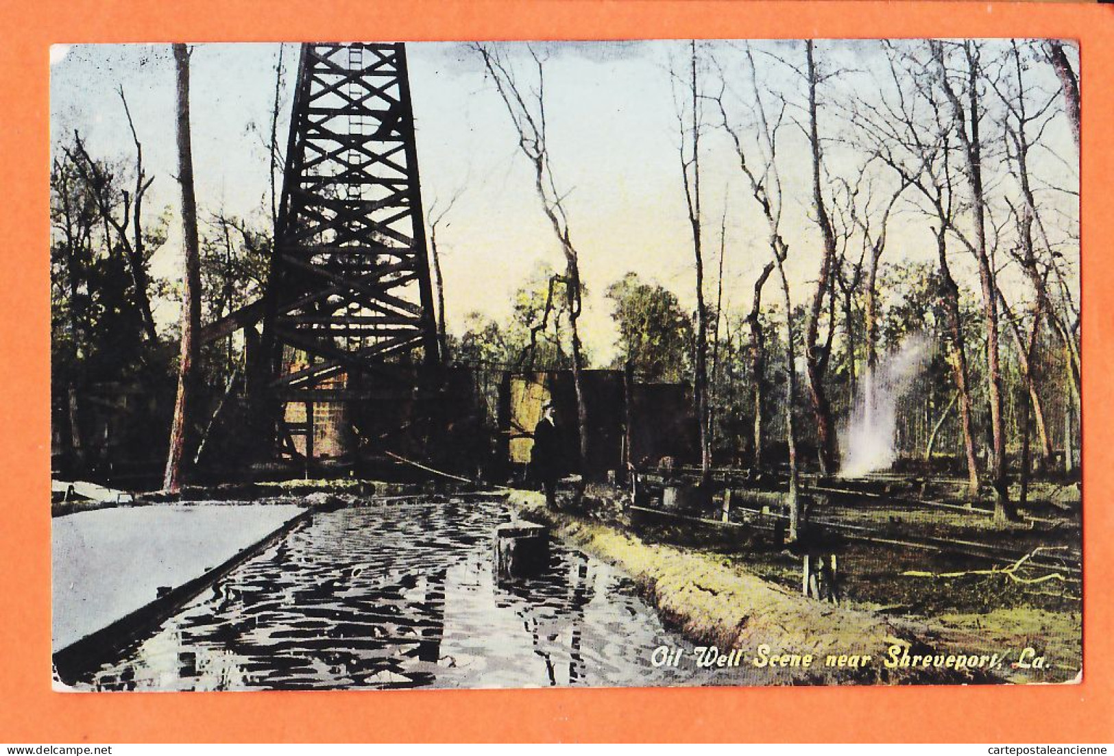 33652 / ⭐ ♥️  Rare LA - Louisiana Oil Well Scene Near SHREVEPORT Puits De Pétrole 1910s KRESS  - Shreveport