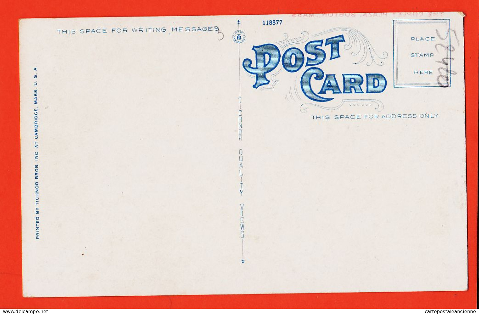 33665 / ⭐ BOSTON Massachusetts The COPLEY PLAZA 1910s Printd BROS. AT CAMBRIDGE Mass U.S.A - Boston