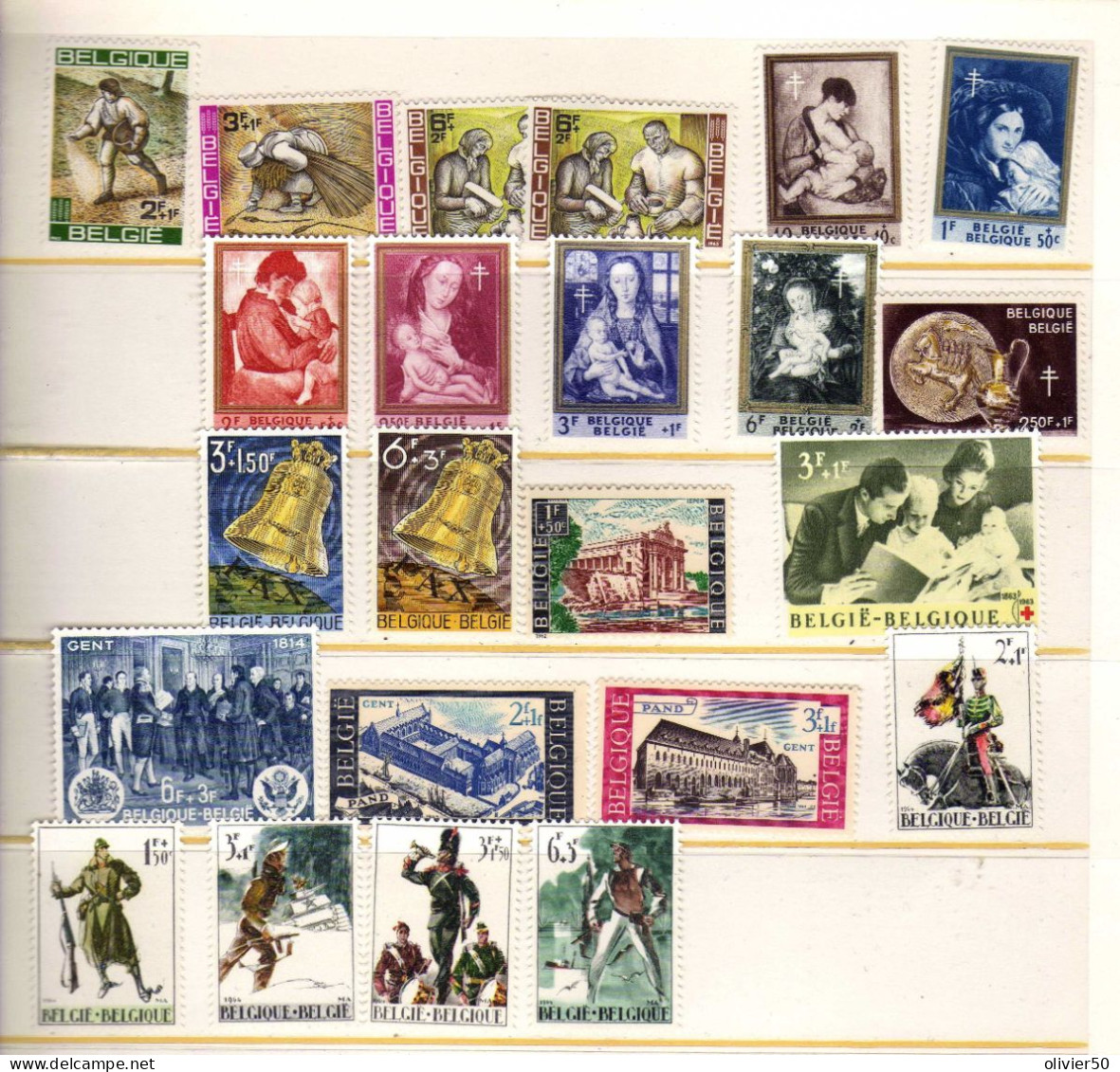 Belgique - (1960-64)  -  Antituberculeux -  Art - Militaires -  -  Neufs**/* - Unused Stamps