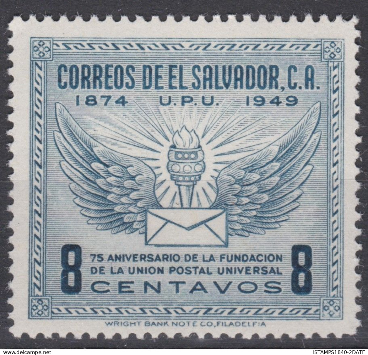 001106 El Salvador 1949 U.P.U MNH 8c - Salvador