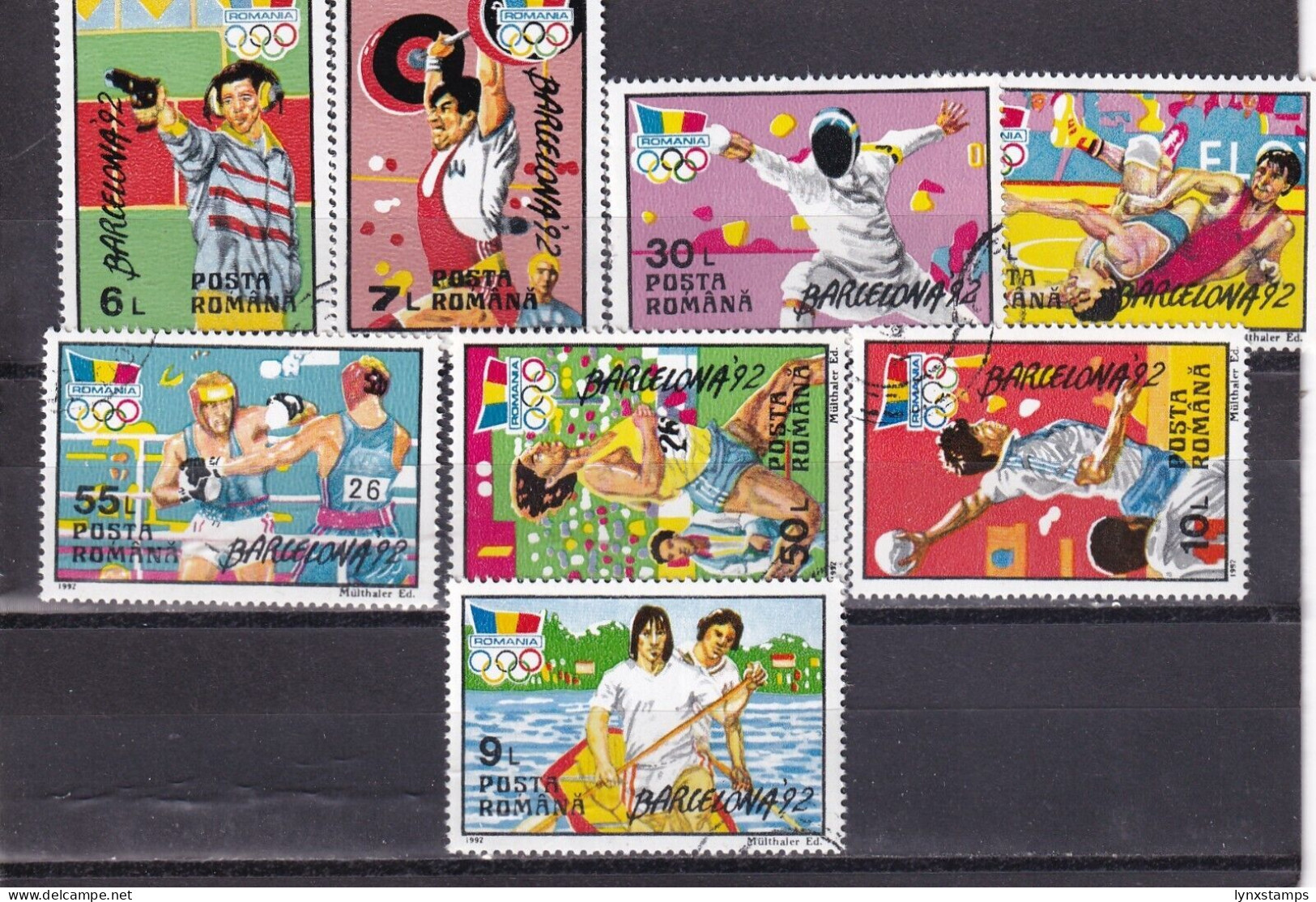 SA03 Romania 1992 Olympic Games - Barcelona, Spain Used Stamps - Gebraucht