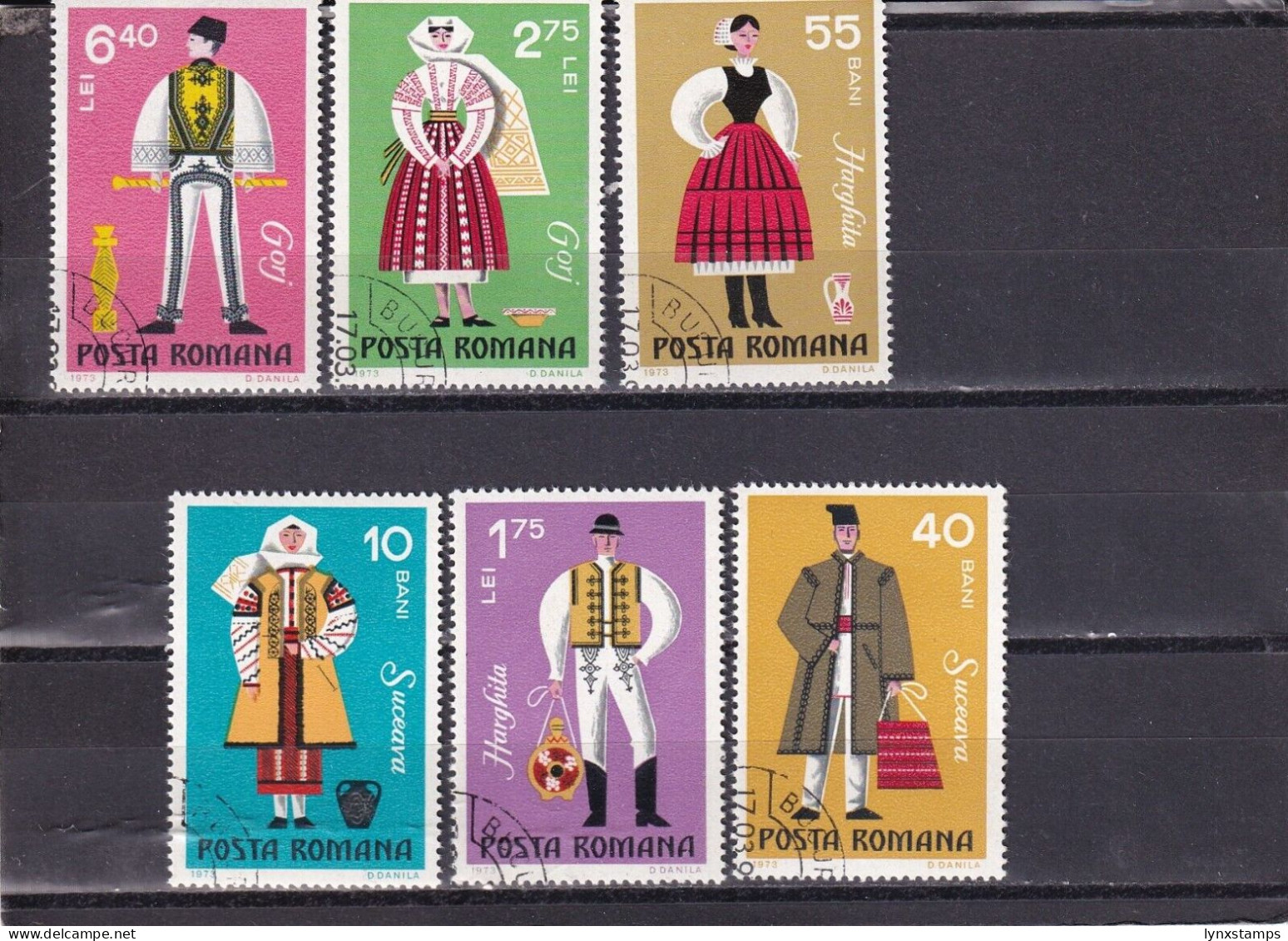 SA03 Romania 1973 National Costumes Used Stamps - Usati