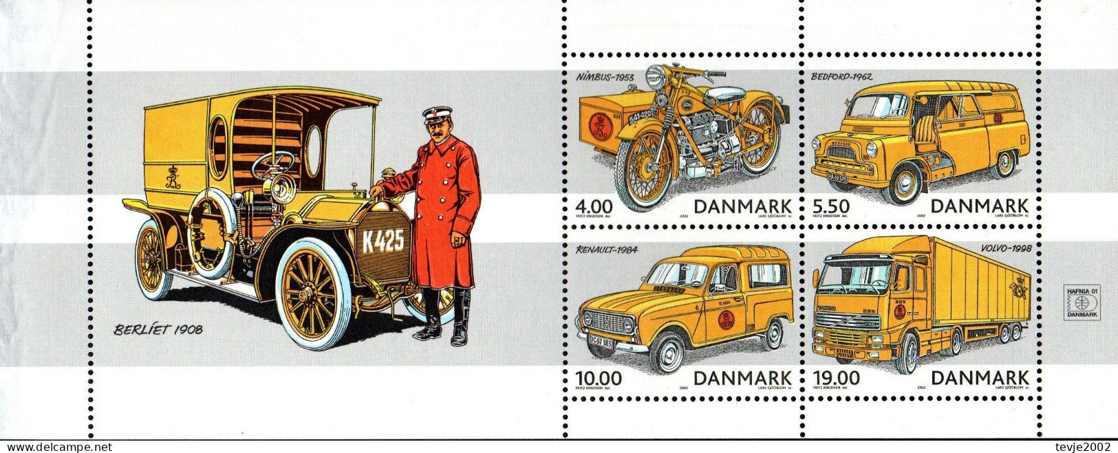 Dänemark 2002 - Mi.Nr. 1312 - 1315 (aus Markenheftchen) - Postfrisch MNH - Post - Ongebruikt
