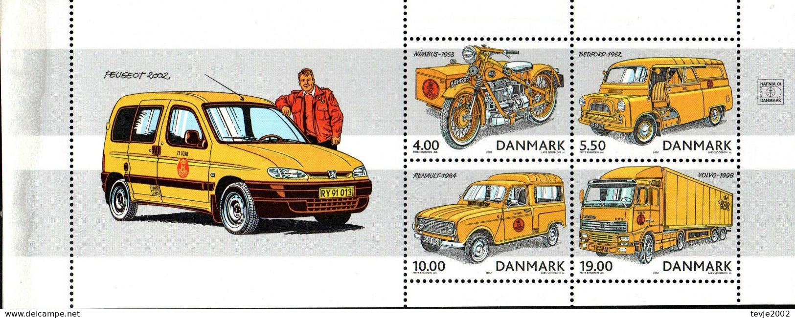 Dänemark 2002 - Mi.Nr. 1312 - 1315 (aus Markenheftchen) - Postfrisch MNH - Post - Neufs