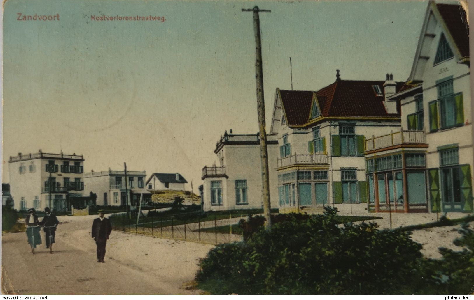 Zandvoort // Kostverlorenstraatweg (geen Standaard Zicht) 1913 Ronde Hoeken - Zandvoort