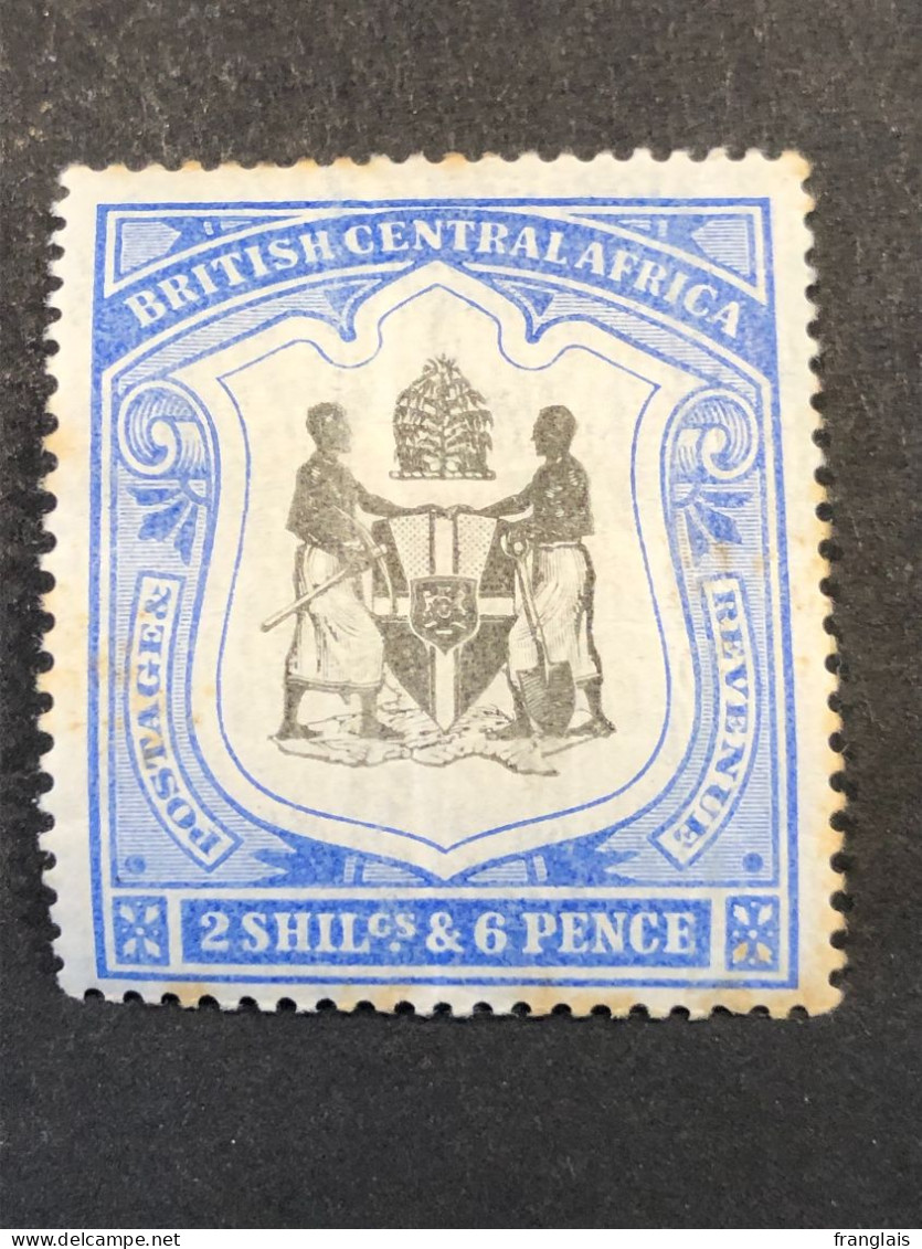 BRITISH CENTRAL AFRICA  SG 48  2s6d Blue And Black  MLH* - Nyassaland (1907-1953)