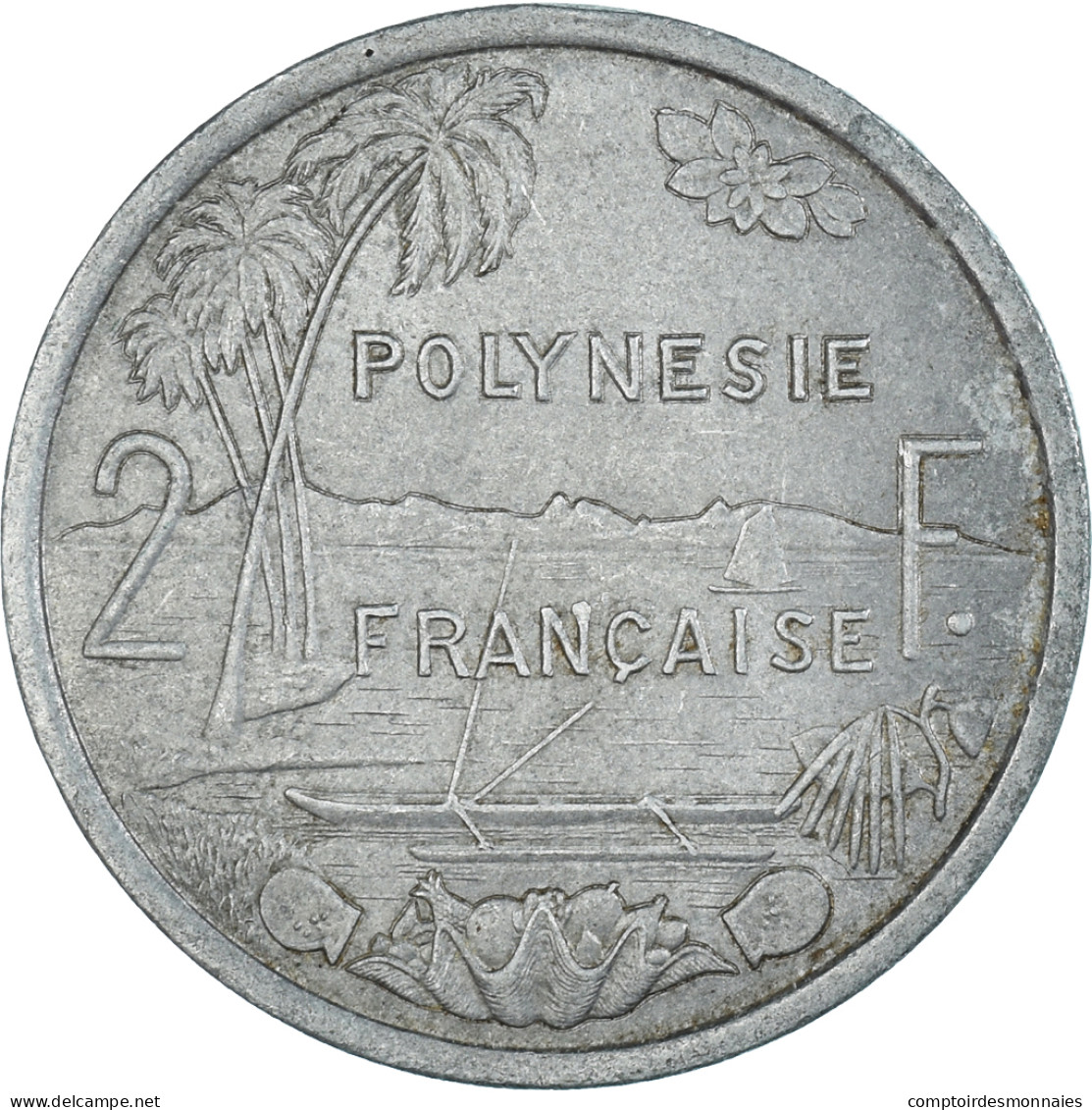 Monnaie, Polynésie Française, 2 Francs, 1977 - Polynésie Française