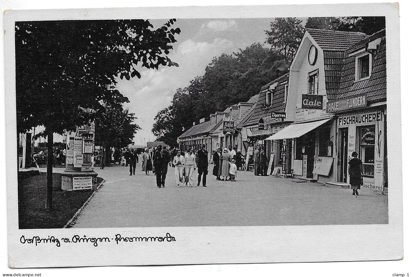 CPA ALLEMAGNE  **  RUGEN  SASSNITZ **  UNE RUE ANIMEE ** PECHEURS D ANGUILLES ? ** - Rügen