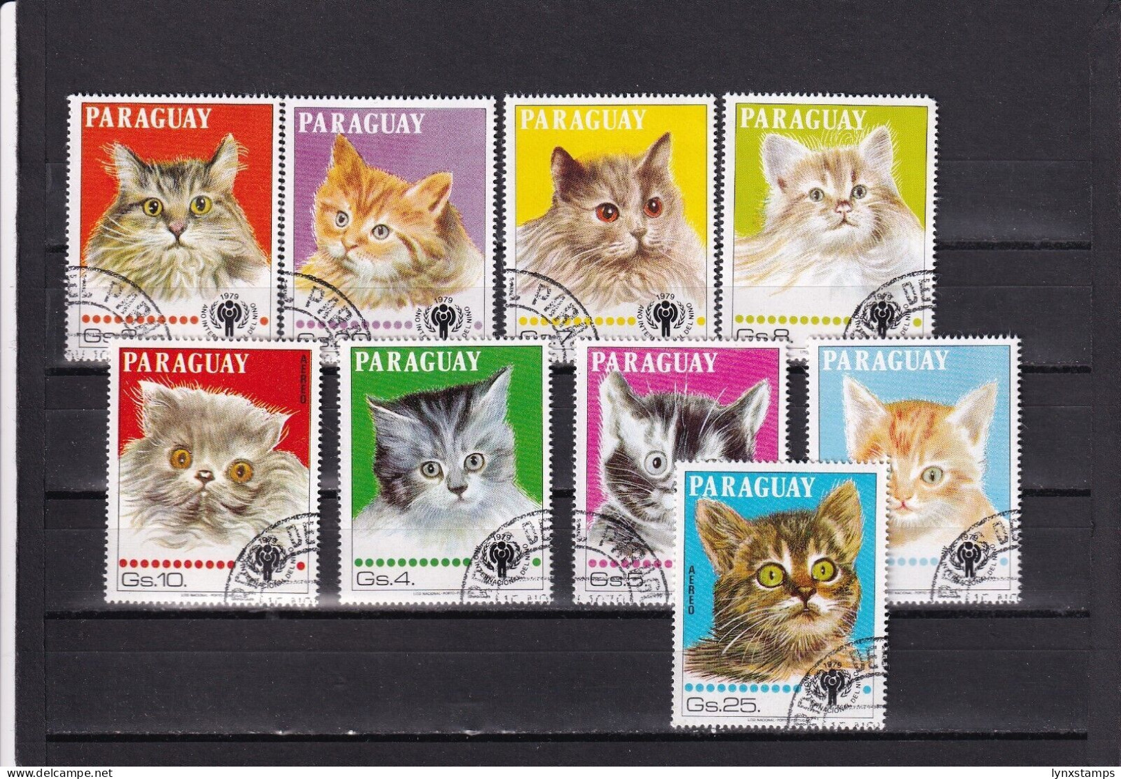 SA03 Paraguay 1979 International Year Of The Child Cats Postage Airmail Used - Paraguay