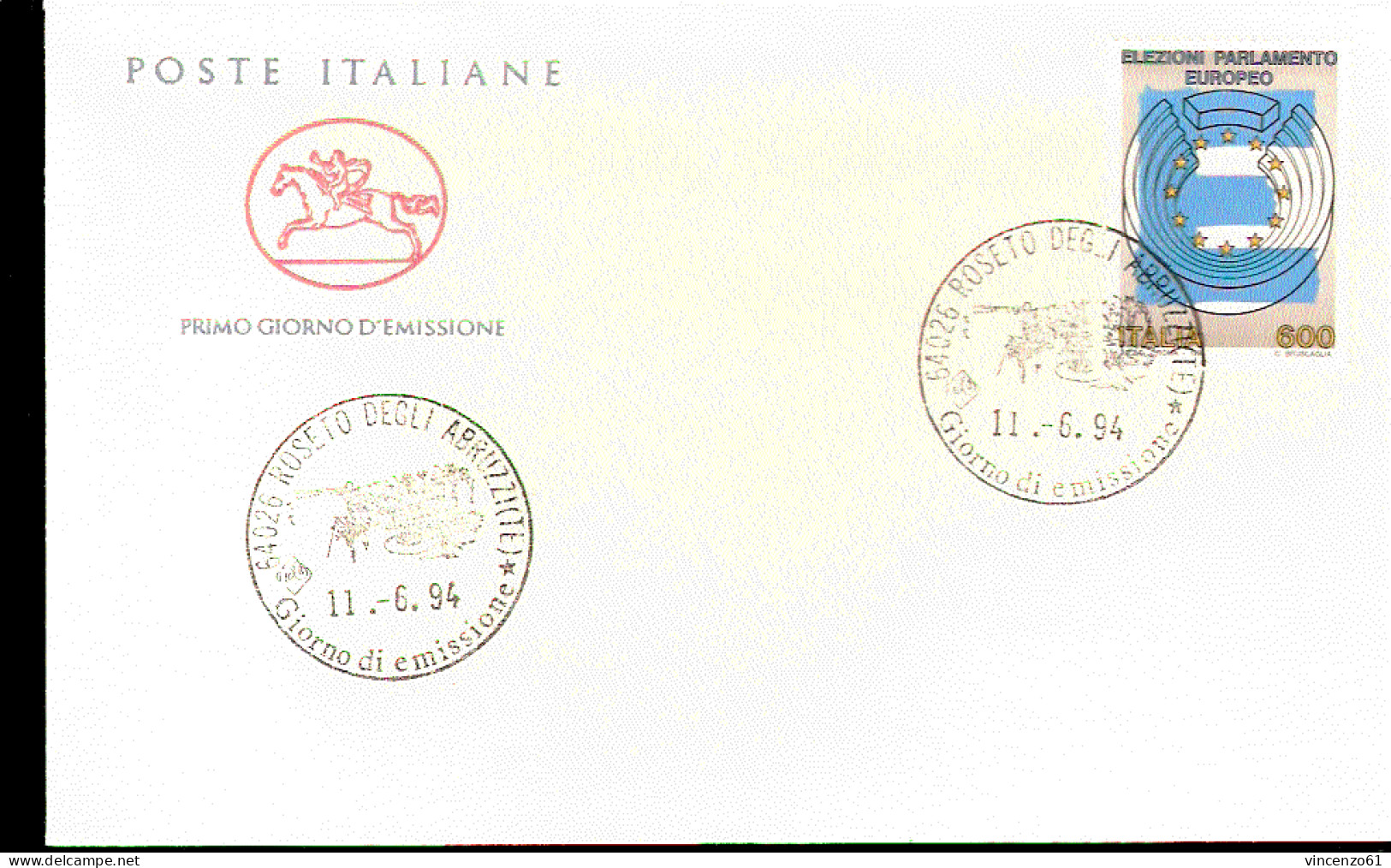 1994 BUSTA CON ANNULLO FDC XXII  Elezioni Del Parlamento Europeo. - Europese Instellingen