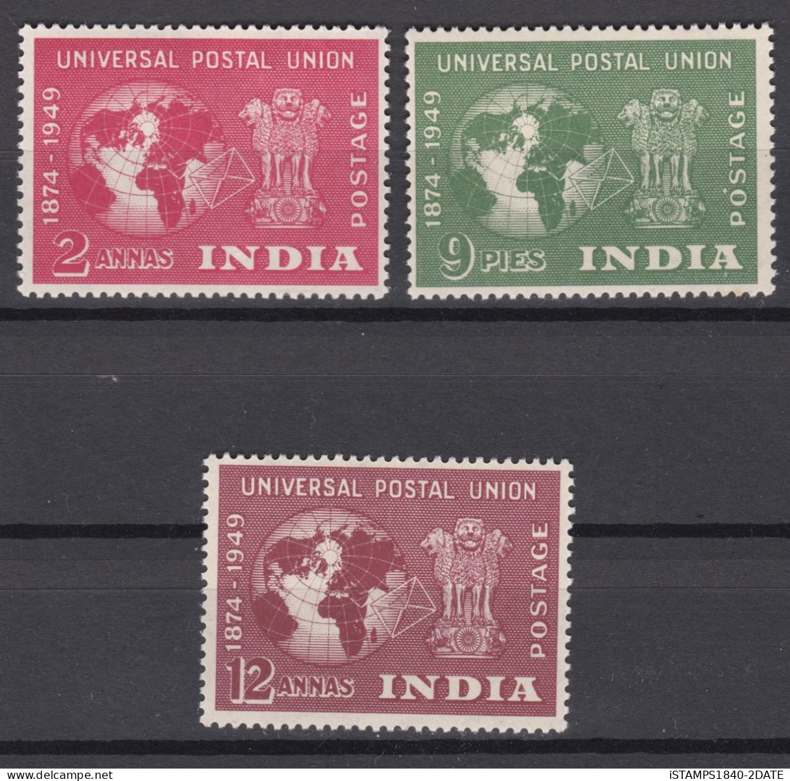 001117/ India 1949 U.P.U MNH  Short Set (3) Cv £19 - Ungebraucht