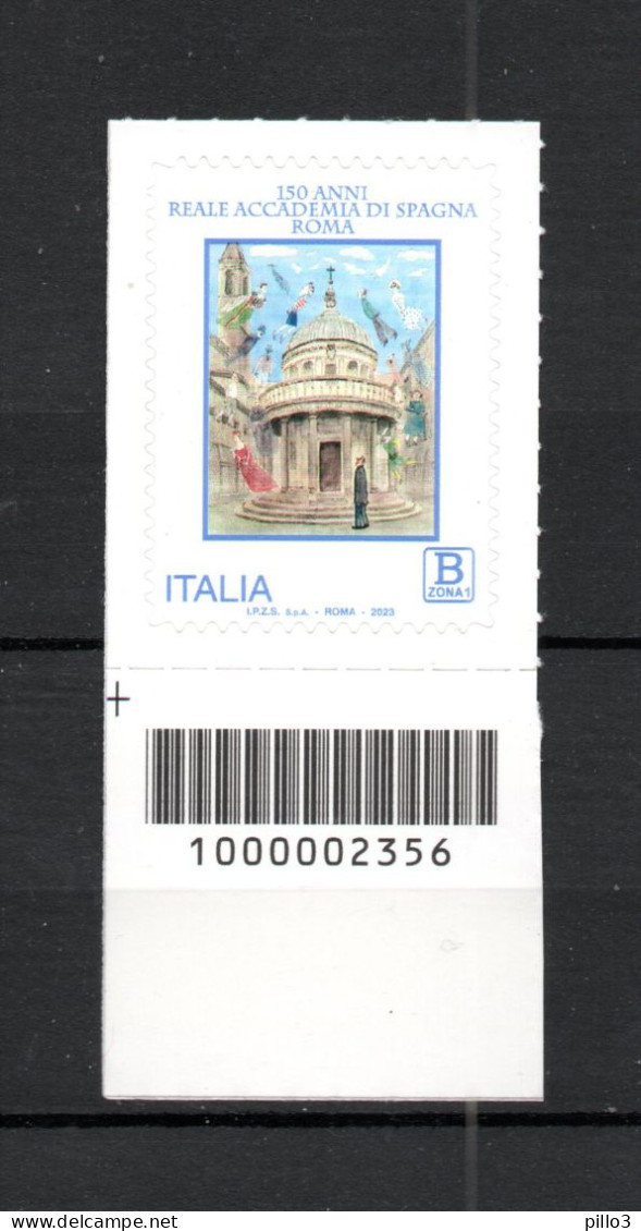 ITALIA :  150° Reale Accademia Di Spagna A Roma - C/Barre 2356  MNH**  -  8.08.2023 - Code-barres