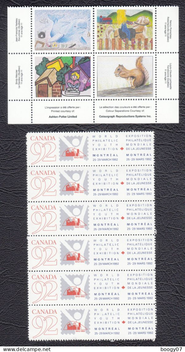 Canada 1992 Exposition Philatélique Mondiale De La Jeunesse Montréal World Philatelic Youth Exhibition - Ongebruikt