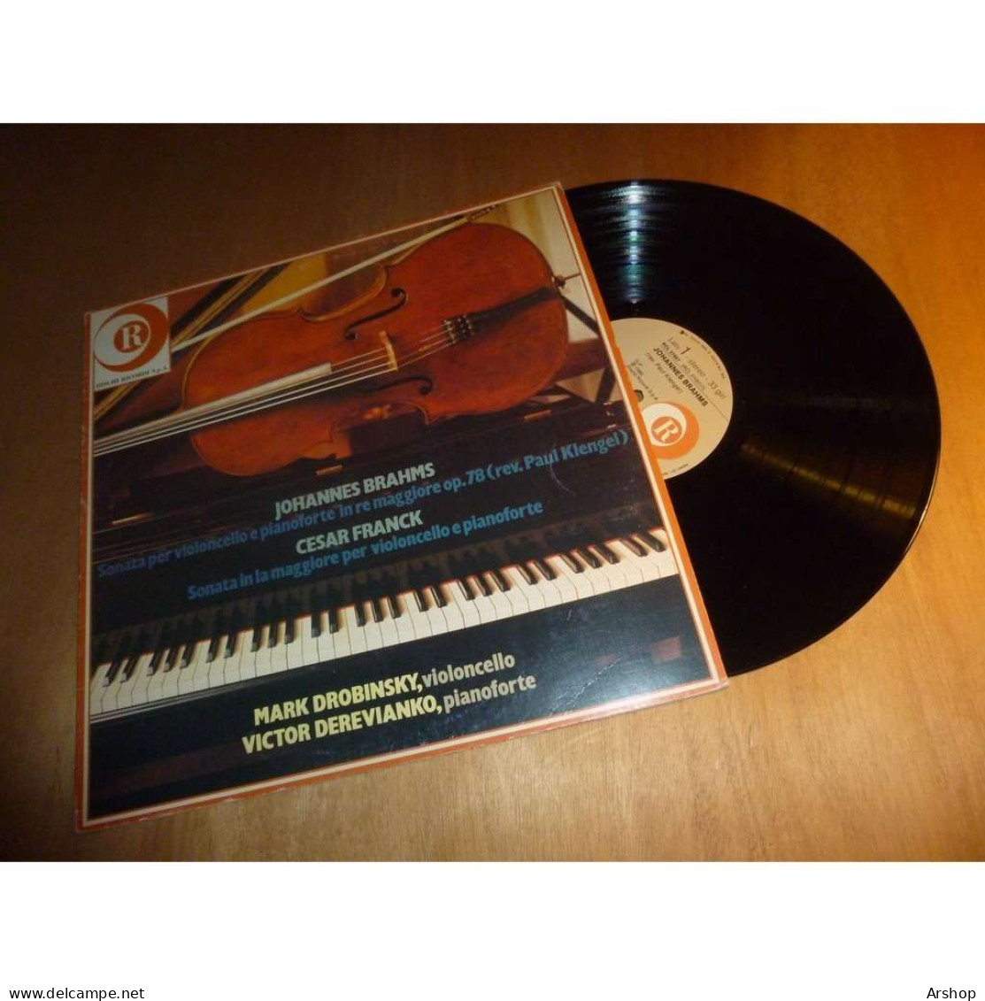 MARK DROBINSKY & VICTOR DEREVIANKO Sonata Per Violoncello E Piano BRAHMS / FRANCK - DISCHI RICORDI ITALIE Lp 1980 - Classica