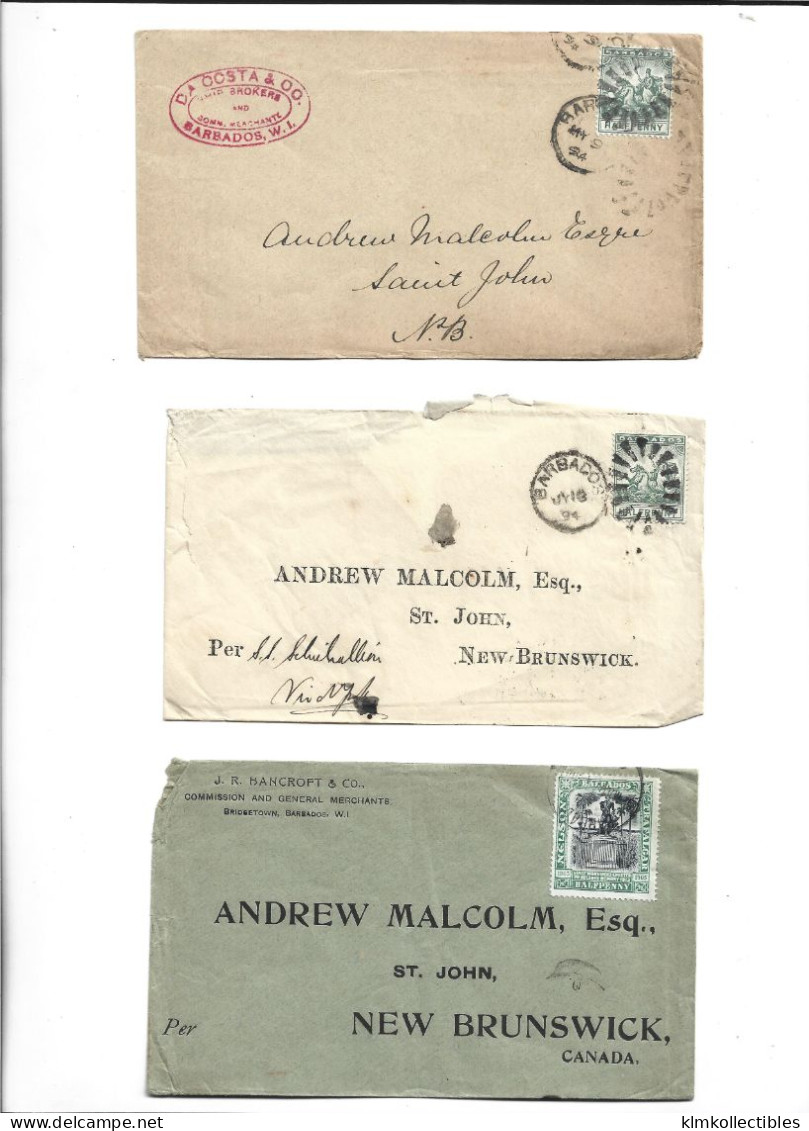 GREAT BRITAIN UNITED KINGDOM ENGLAND COLONIES - BARBADOS - POSTAL HISTORY LOT - Barbades (...-1966)