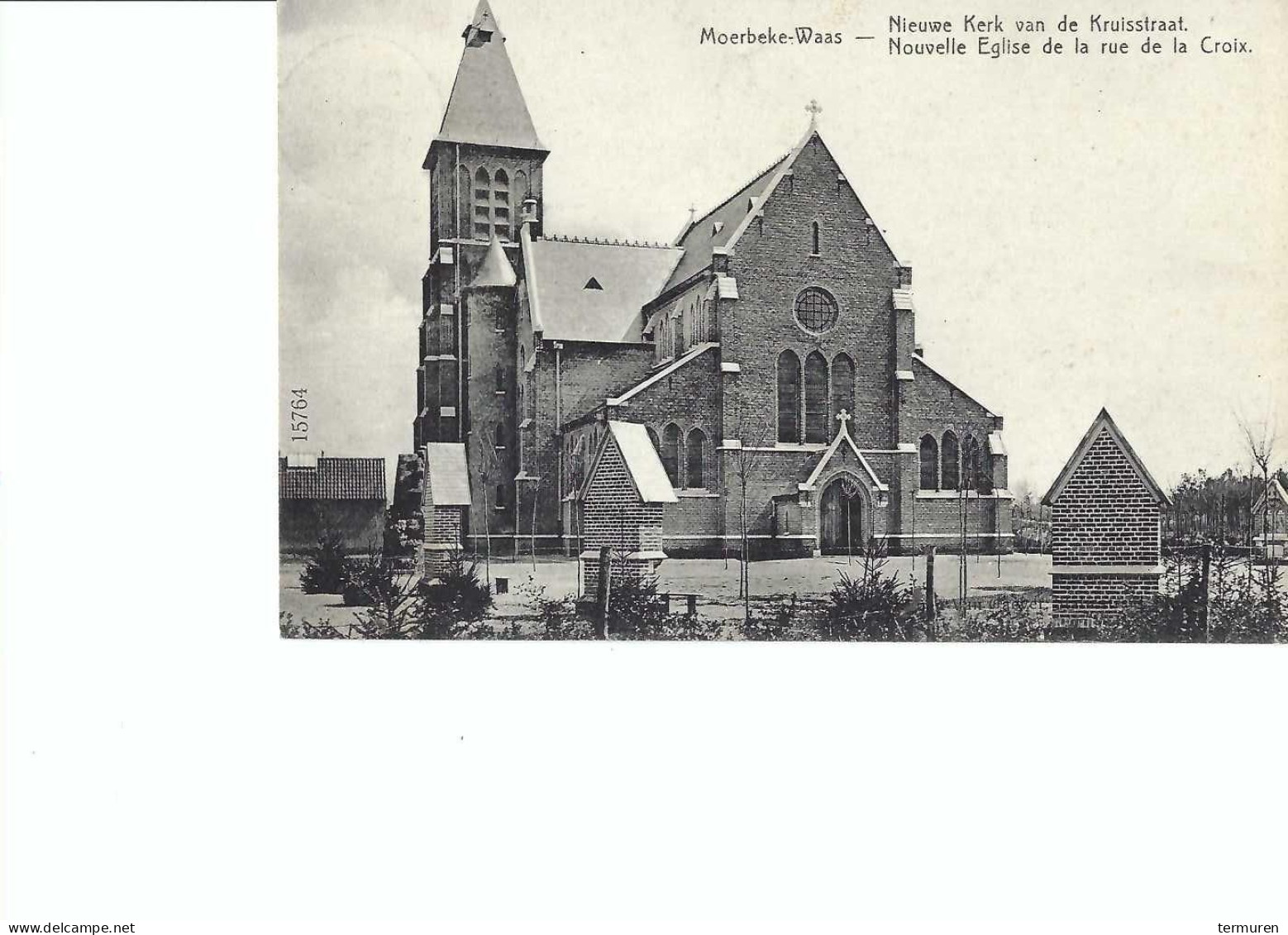 Moerbeke-Waas : Nieuwe Kerk Van De Kruisstraat Verstuurd 1909 - Mörbeke-Waas