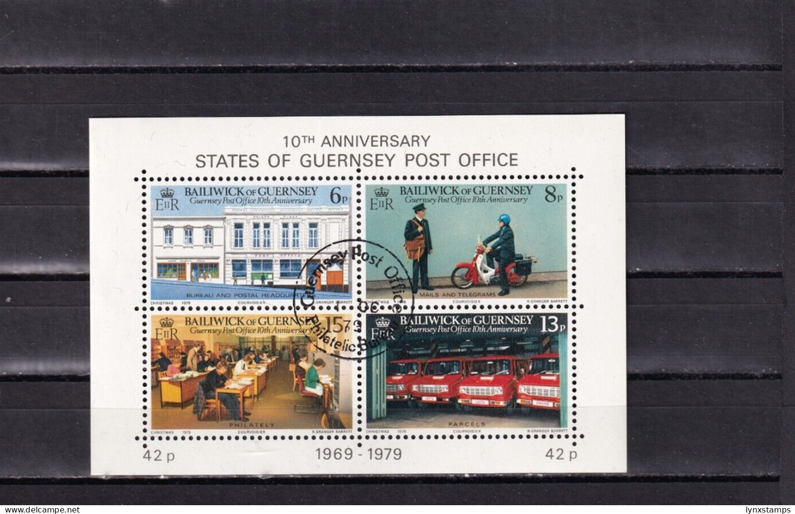 SA03 Guernsey Great Britain 1979 10th Anniv Guernsey Post Office Block Used - Emissions Locales