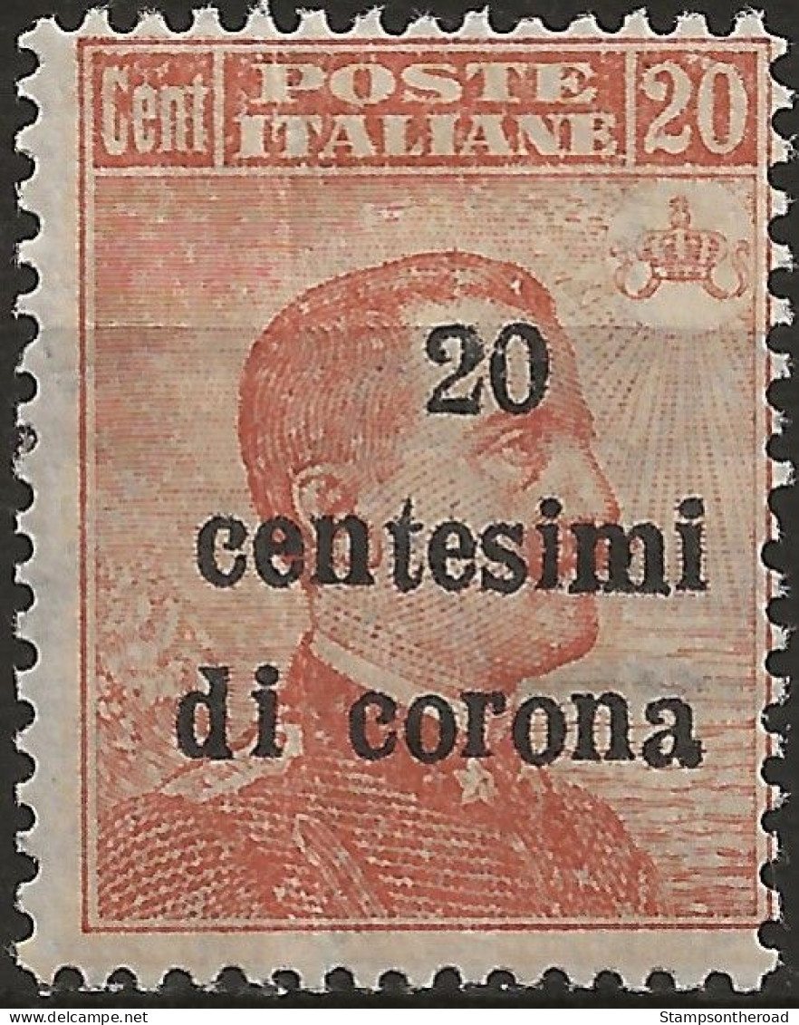 TRTT5N2,1919 Terre Redente - Trento E Trieste, Sassone Nr. 5, Francobollo Nuovo Senza Linguella **/ - Trentino & Triest