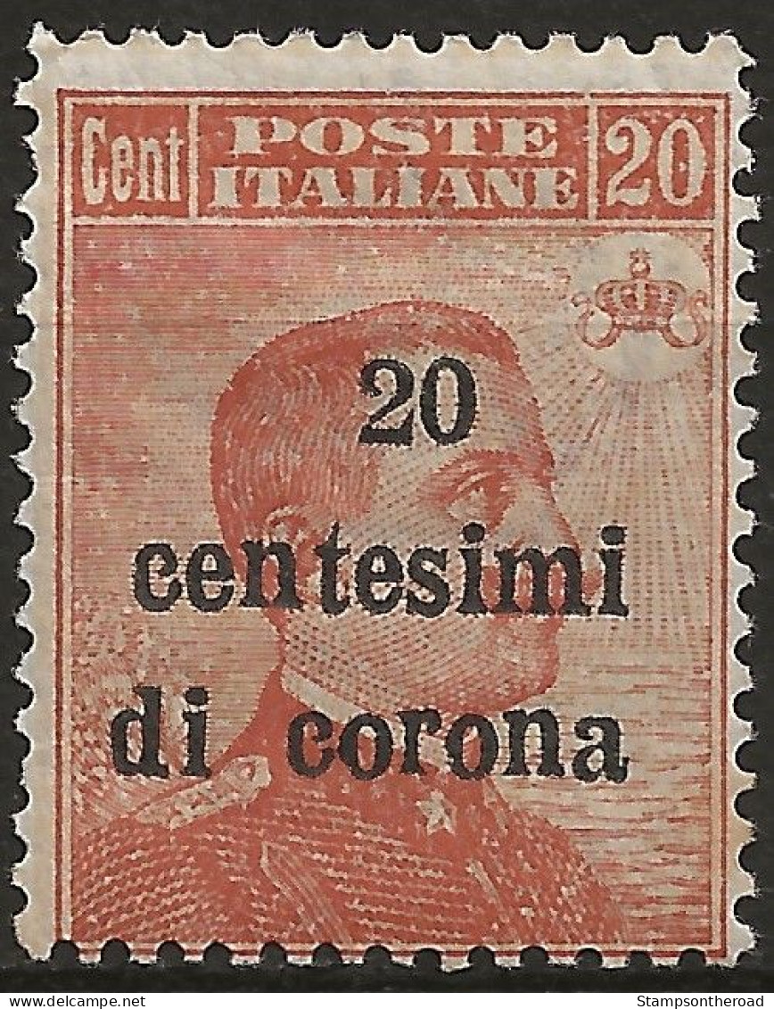 TRTT5N3,1919 Terre Redente - Trento E Trieste, Sassone Nr. 5, Francobollo Nuovo Senza Linguella **/ - Trentino & Triest