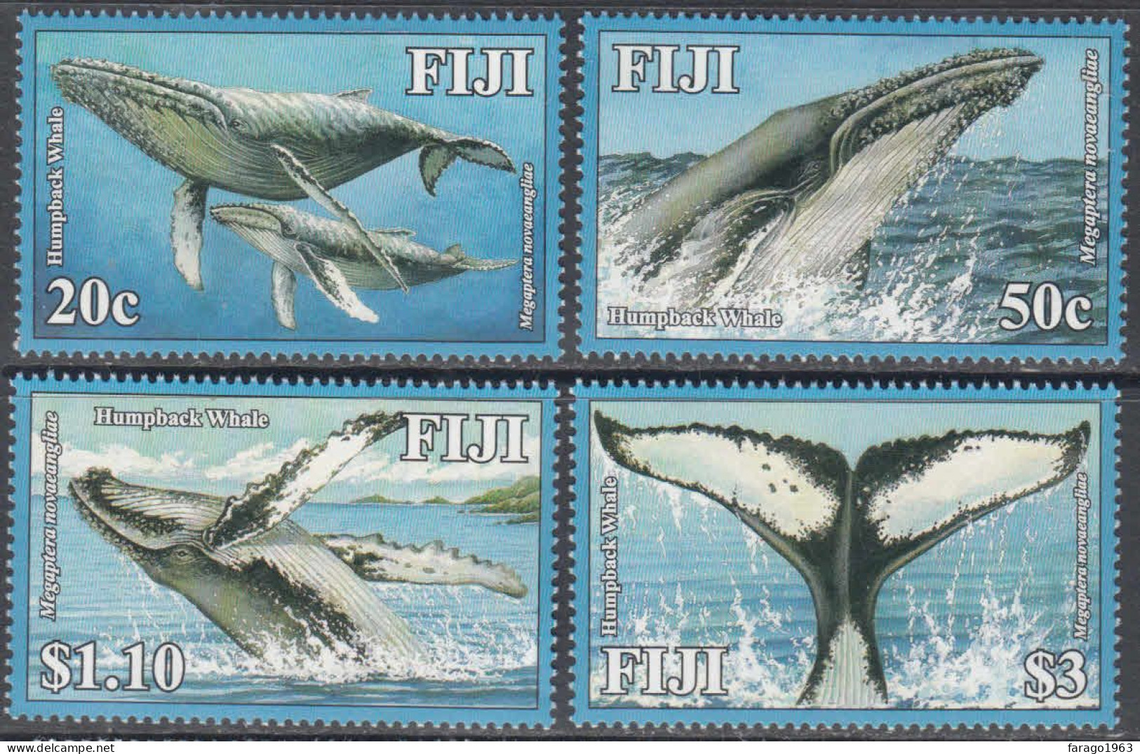 2008 Fiji Whales Complete Set Of 4  MNH - Fiji (1970-...)