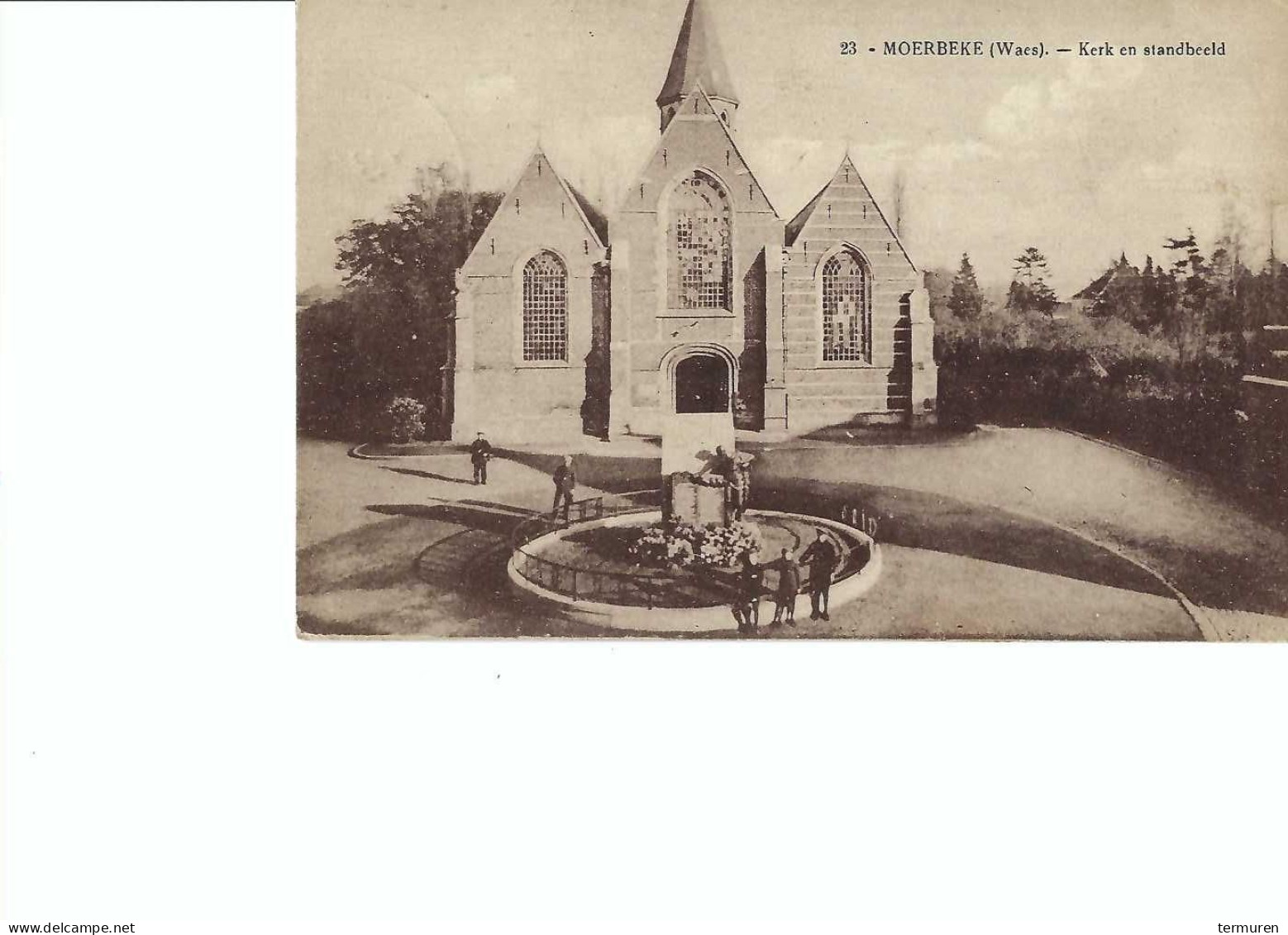 Moerbeke-Waas : Kerk En Standbeeld -verstuurd 1926 - Mörbeke-Waas