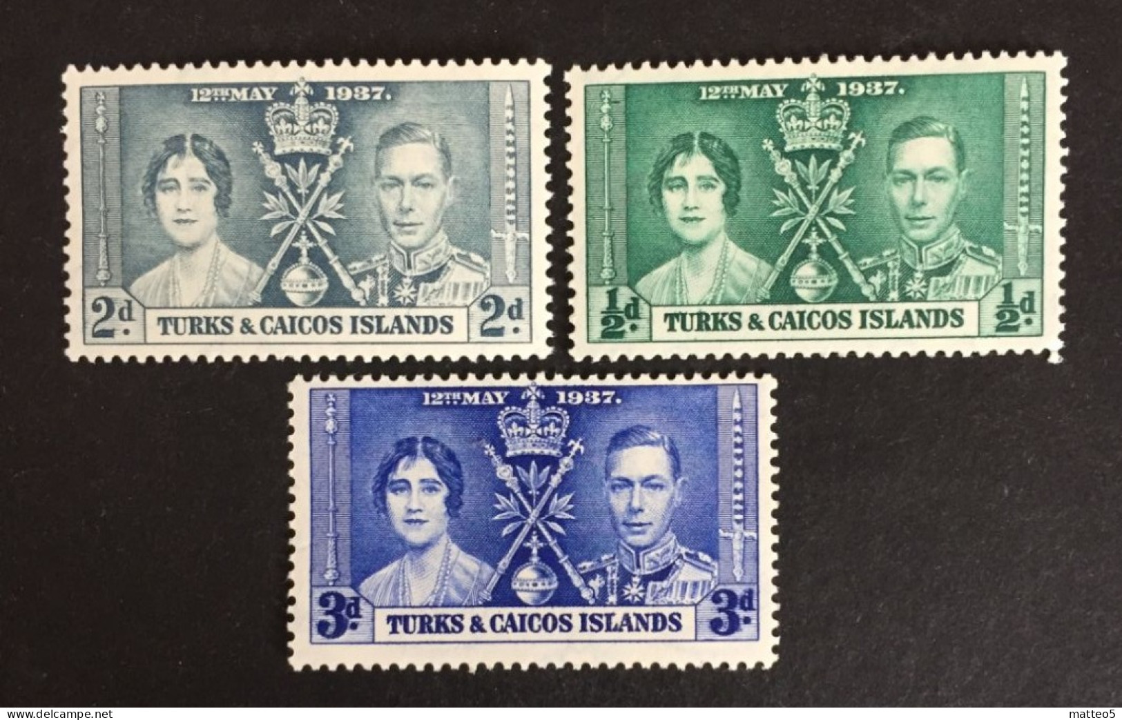 1937 - Turks & Caicos Islands - Coronation Of King George VII And Queen Elizabeth - Unused - Turks And Caicos