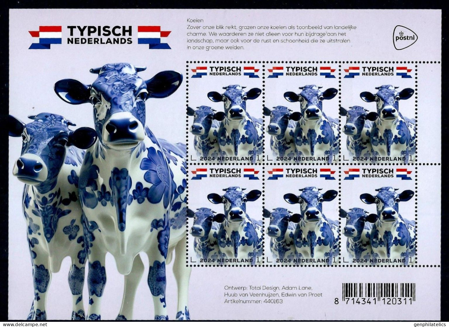 NETHERLANDS 2024 FAUNA Animals. Typically Dutch COWS - Fine S/S MNH - Nuovi