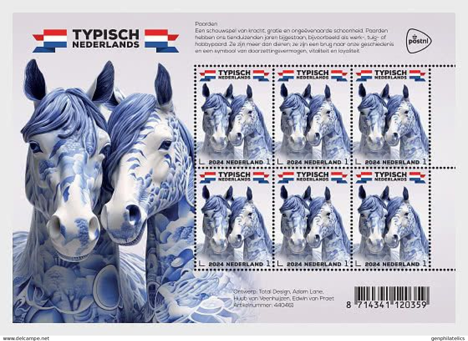 NETHERLANDS 2024 FAUNA Animals. Typically Dutch HORSES - Fine S/S MNH - Ungebraucht