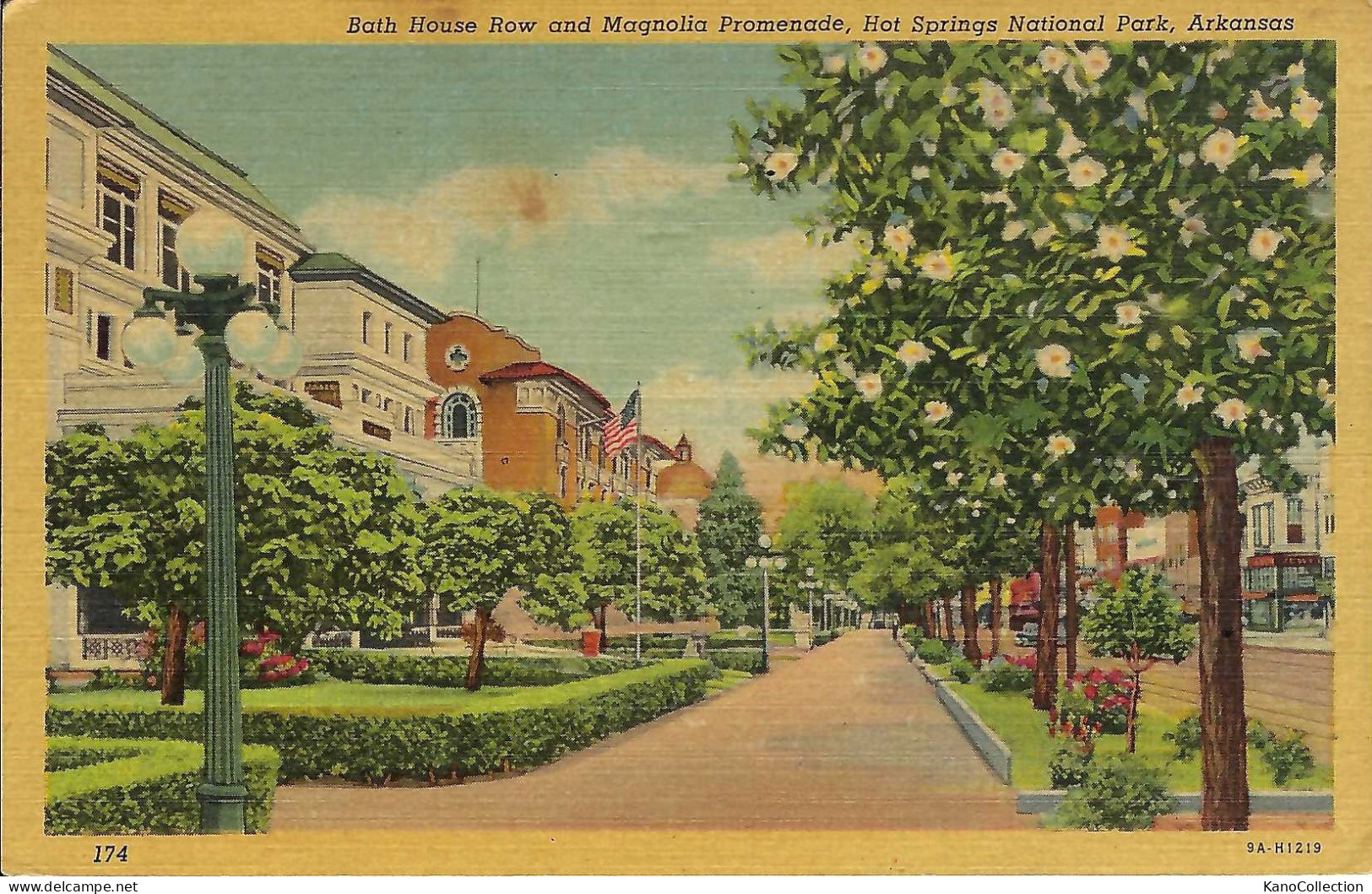 Arkansas, Hot Springs National Park, Bath House Row And Magnolia Promende, Nicht Gelaufen - Altri & Non Classificati