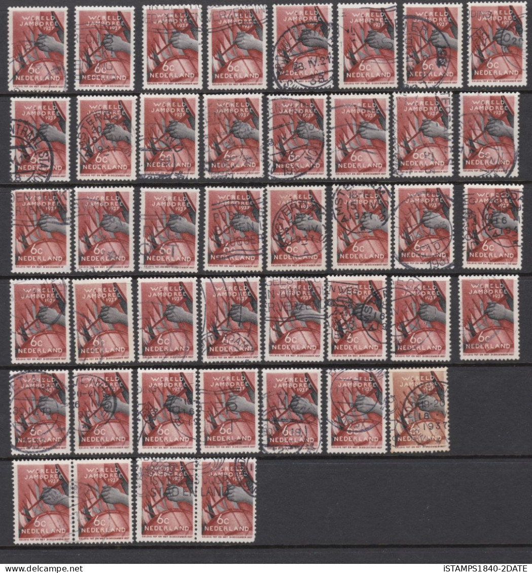 001140/ Netherlands 1937 Collection Sg467 6c Brown & Black Fine Used  (37) - Collections